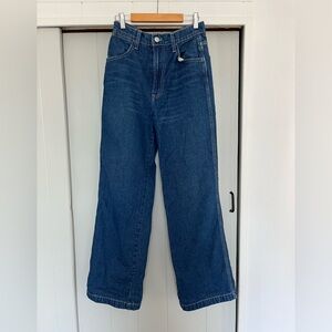 REFORMATION indigo Wide-Leg Jeans with cargo details